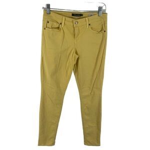 Level 99 Women's Liza Skinny Jeans Pants Mid Rise Casual Pockets Yellow Size 28